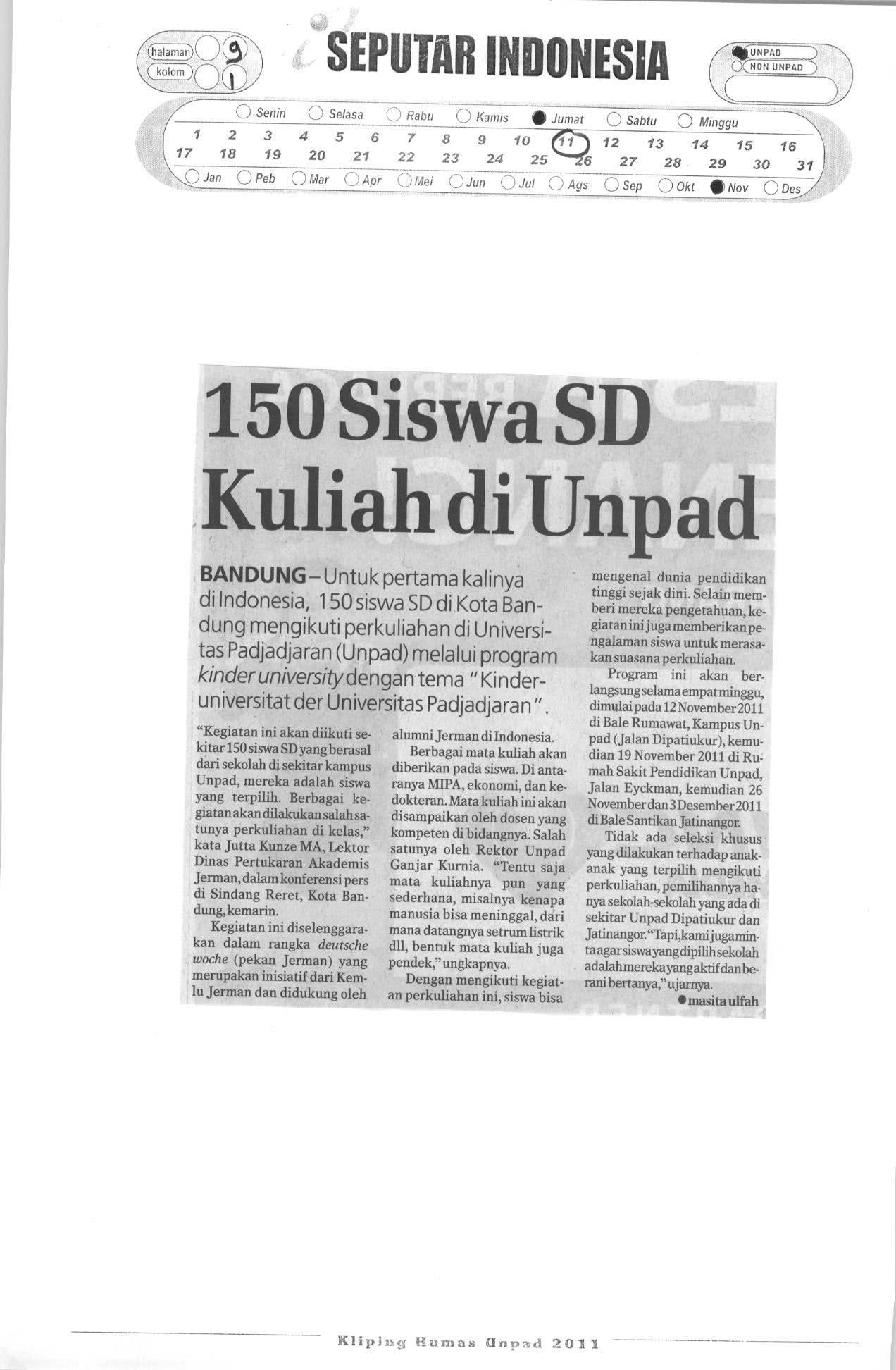 Pustaka Ilmiah Universitas Padjadjaran » Blog Archive » 150 Siswa SD ...